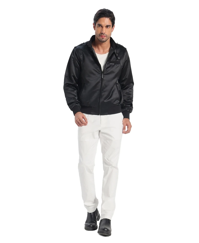 Members Only Men's Classic Satin Iconic Racer Jacket