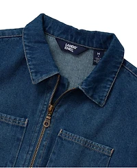 Lands' End Girls Short Sleeve Denim Jumpsuit
