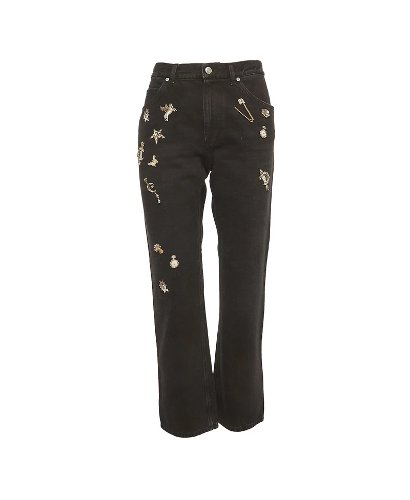 Pre-Owned Alexander Mcqueen Women's Denim Embellished Jeans