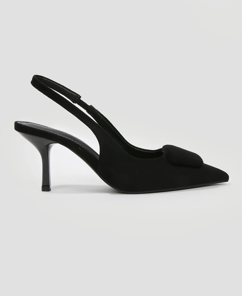 Berness Heddie Faux Suede Slingback Kitten Heels