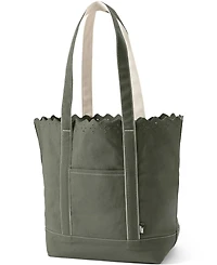 Lands' End Large Eyelet Canvas Long Handle Open Top Tote