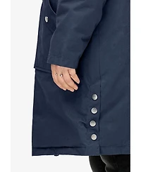 ellos Women's Side-Snap Zip-Front Parka