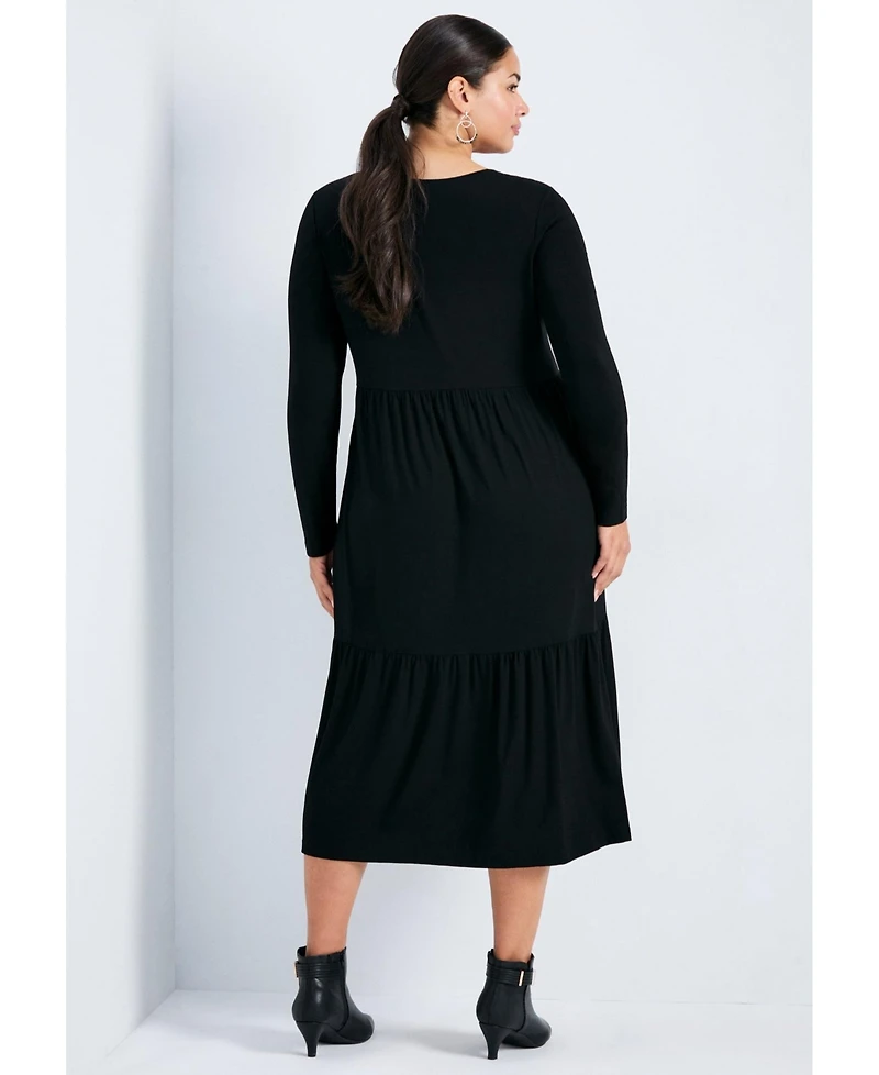 Avenue Women's Plus Nylah Tiered Knit Dress