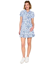 G Lifestyle Clothing Women's Golf Hand-Painted Puffy Short-Sleeve Polo Shirt