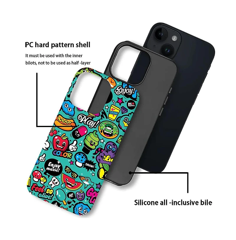 Lisen Sticker Playground Dual-Layer Shockproof Phone Case Compatible with Apple iPhone 17