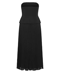City Chic Plus Loretta Strapless Pleated Maxi Dress