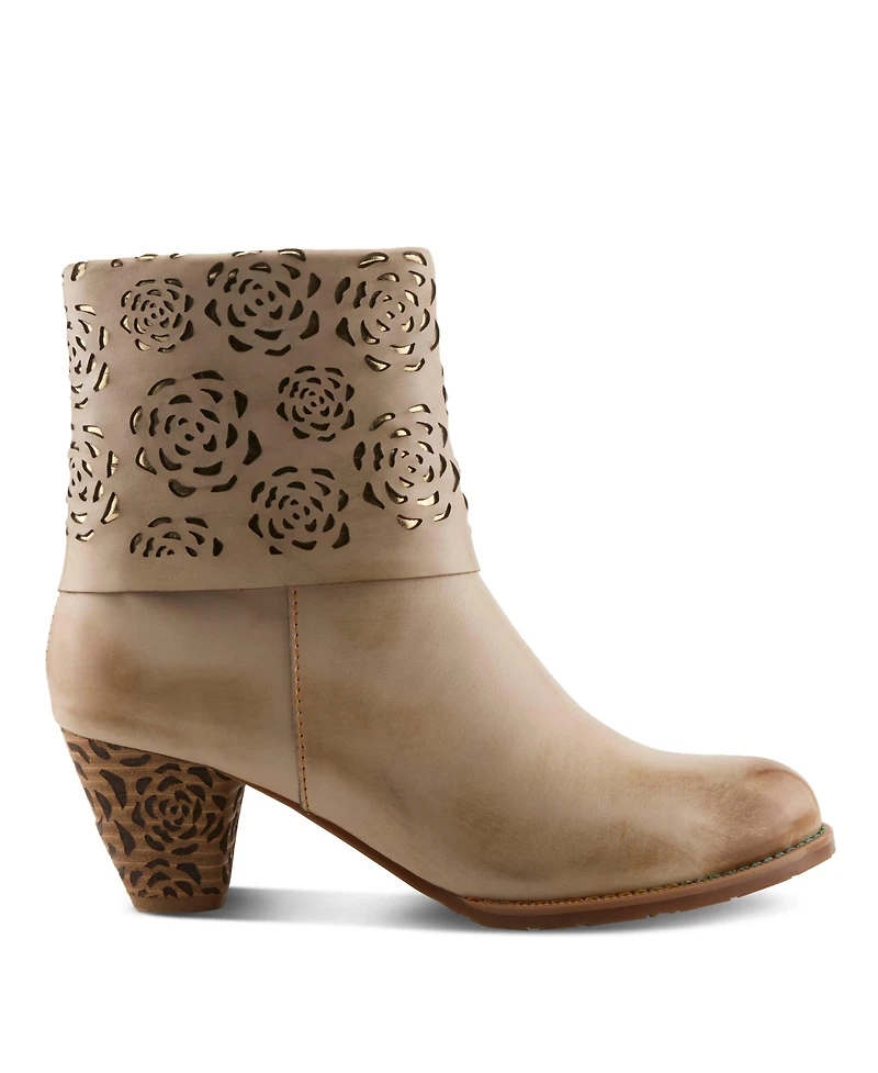 L'Artiste Women's Swan Slide Wedge with Hand-Painted Design