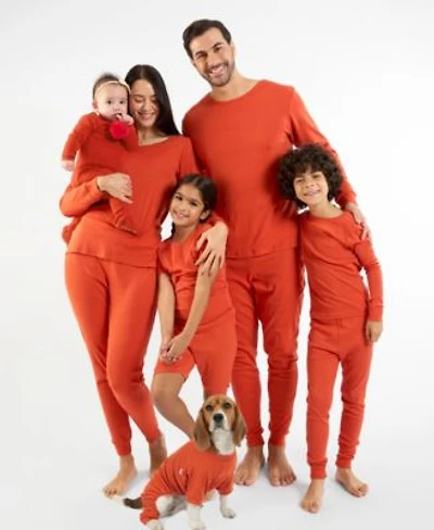 Leveret Matching Family Solid Cotton Pajamas
