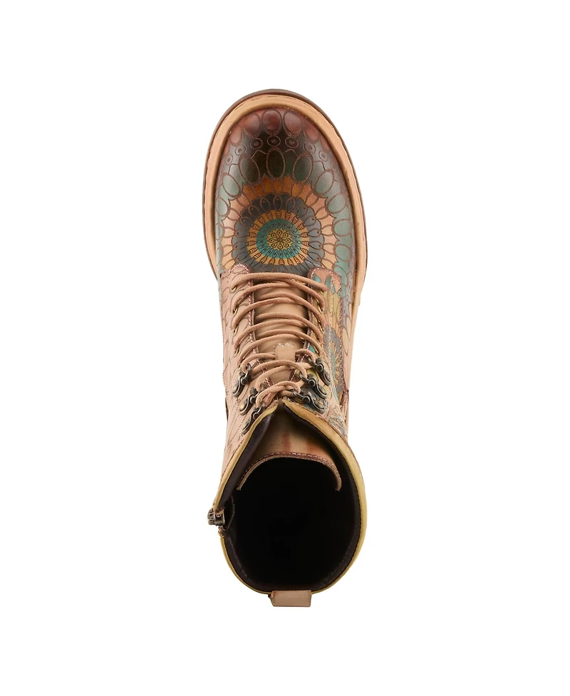 L'Artiste Women's Spring Step Carnivale Bootie with Hand-Painted Leather Vamp