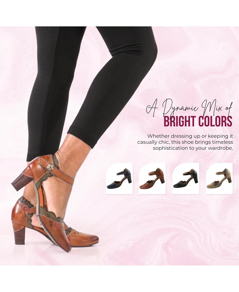 L'Artiste Sayyes Women's Mary Jane Pump with Leather Upper
