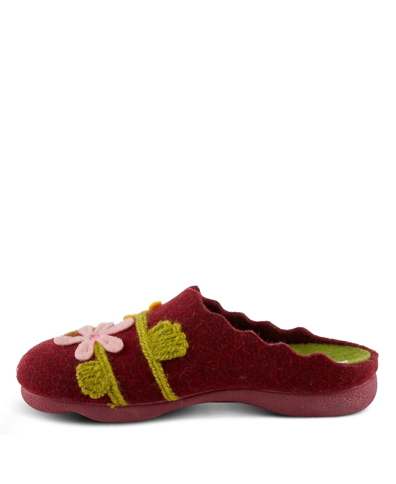 Flexus Roseburg Women's Slide with Floral Embroidery