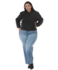 White Mark Plus Women's Quilted-Lightweight Bomber Jacket