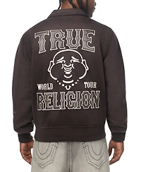 True Religion Men's Logo Faux-Suede Regular-Fit Bomber Jacket