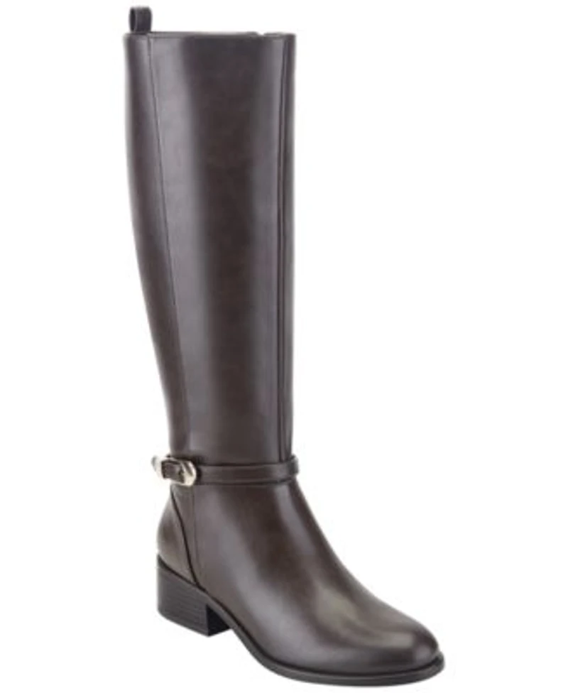 Bandolino Womens Dustine Tall Block Heel Boots Regular Wide Calf