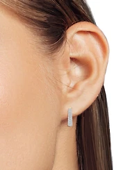 Forever Grown Diamonds Lab-Grown Diamond Multi-Row Hoop Earrings (1 ct. t.w.) Sterling Silver (Also Available & 14k Gold Plated)