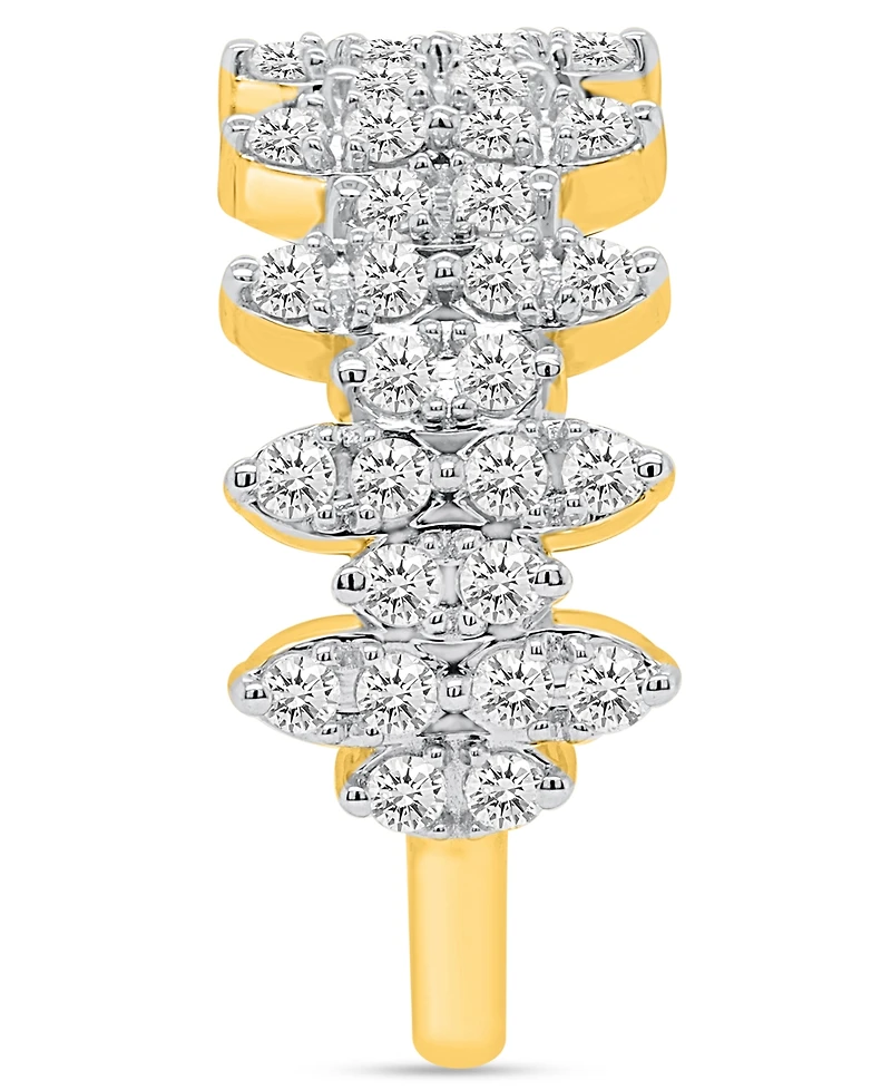 Forever Grown Diamonds Lab-Grown Diamond Marquise Cluster Ring (1 ct. t.w.) Sterling Silver (Also Available & 14k Gold-Plated)
