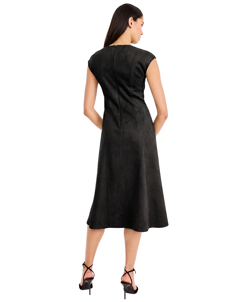Maggy London Women's Ashanti Cap-Sleeve A-Line V-Neck Midi Dress