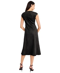 Maggy London Women's Ashanti Cap-Sleeve A-Line V-Neck Midi Dress