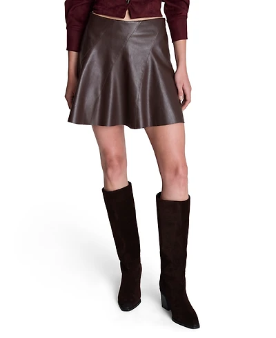 Kenneth Cole Women's Mini A-Line Faux Leather Skirt