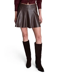Kenneth Cole Women's Mini A-Line Faux Leather Skirt