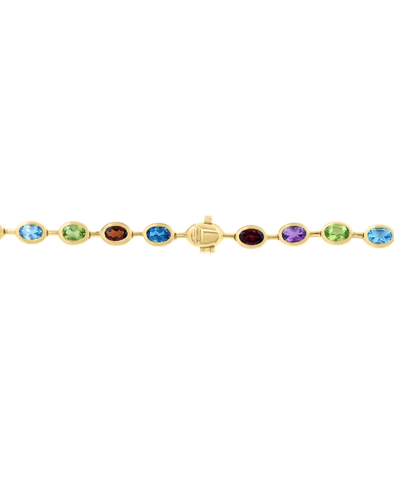 Effy Collection Multi-Gemstone (25-1/12 ct. t.w.) Necklace in 14k Yellow Gold Over Sterling Silver