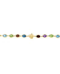 Effy Collection Multi-Gemstone (25-1/12 ct. t.w.) Necklace in 14k Yellow Gold Over Sterling Silver