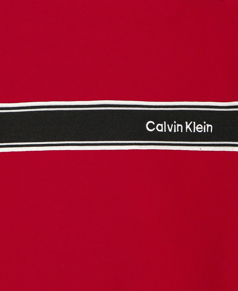 Calvin Klein Toddler and Boys' 4-20 Fleece Long-Sleeve Striped Sweatshirt Joggers, 2-Piece Set