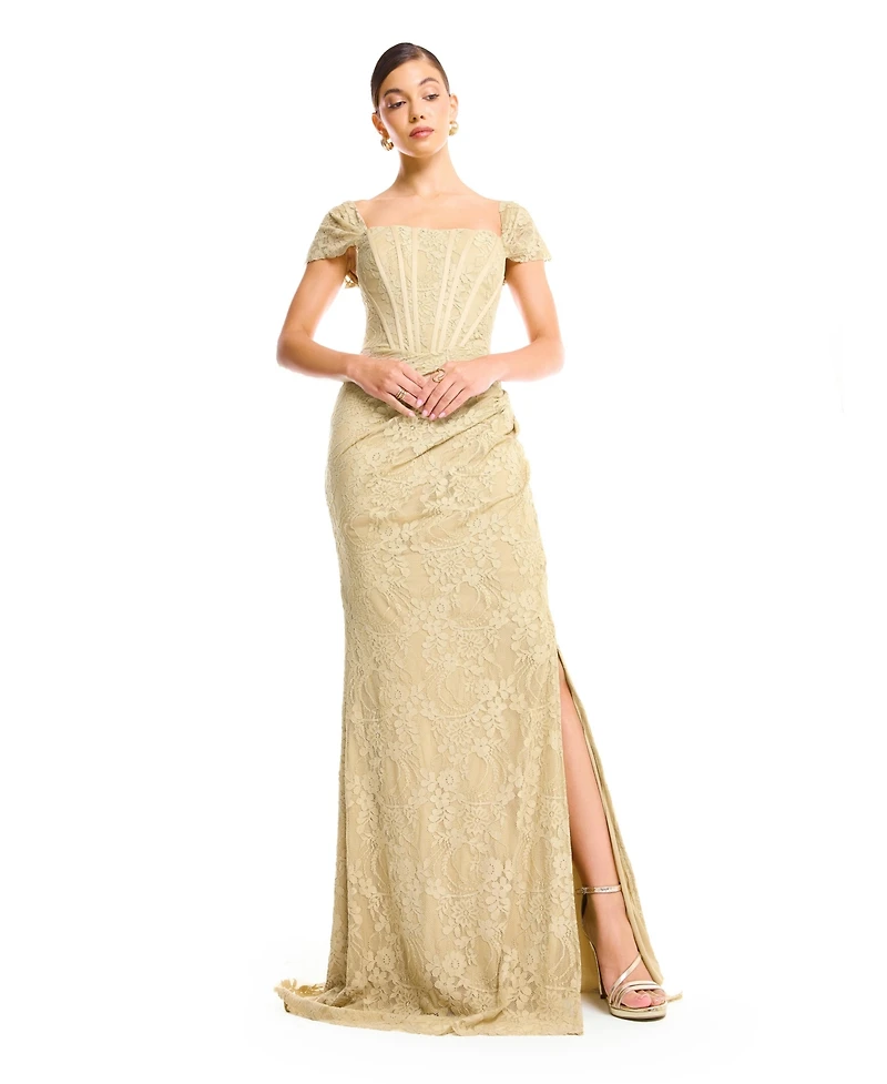 Amri Women's Off-Shoulder Lace Mermaid Gown