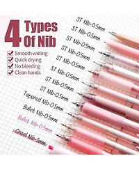Four Candies Rose Series Gel Pens, 12Pieces Cute Writing Pens 0.5mm, Aesthetic School Supplies