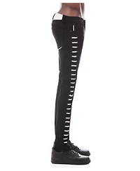 Hvman Chosen To Prevail x Cult Men's Strat Super-Skinny-Fit Waxed-Lace Trim Low-Rise Jeans