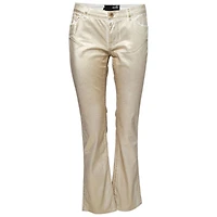 Pre-Owned Love Moschino Women's Foil Print Denim Straight Fit Jeans