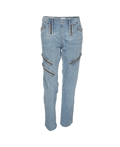 Pre-Owned Emilio Pucci Women's Faded Mid-Rise Straight-Leg Jeans