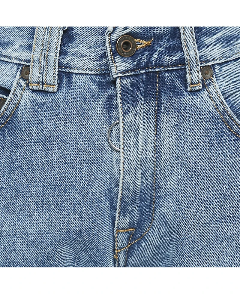 Pre-Owned Off-White Women's Straight-Leg Distressed Mid-Rise Jeans