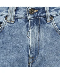 Pre-Owned Off-White Women's Straight-Leg Distressed Mid-Rise Jeans