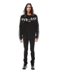 Hvman Chosen To Prevail x Cult Men's MK1 Trucker-Fit Stripe Denim Jacket