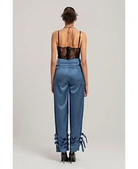 Pcfg Women's Linen-Blend Shiny Pant