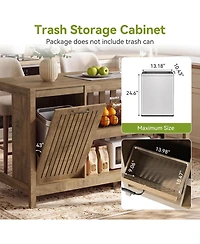 Tribesigns Kitchen Island with Storage, Counter Height Kitchen Island Table