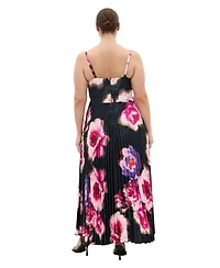 City Chic Women's Ariana Print Pleat Maxi Dress