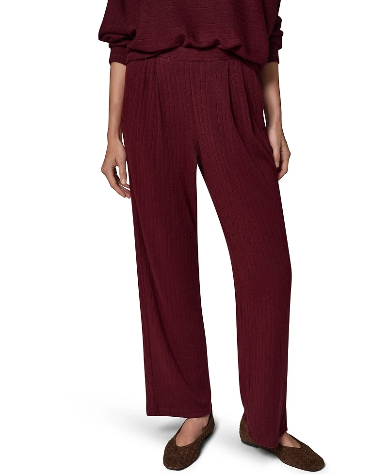 Donna Karan Weekend Women's Brushed-Rib High-Waist Wide-Leg Pants