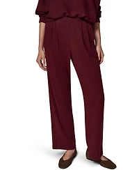 Donna Karan Weekend Women's Brushed-Rib High-Waist Wide-Leg Pants