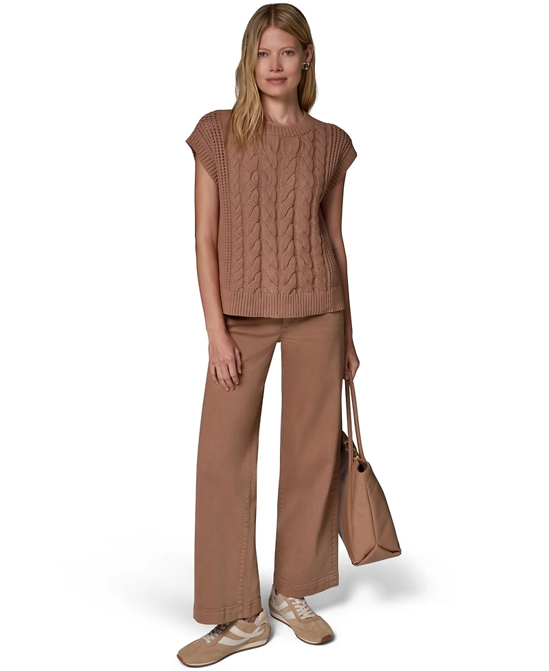 Donna Karan Weekend Women's Sleeveless Cable-Knit Boxy Sweater Vest
