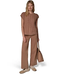 Donna Karan Weekend Women's Sleeveless Cable-Knit Boxy Sweater Vest