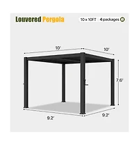 Aoxun Louvered Pergola with Mg-Al-Zn Steel Frame