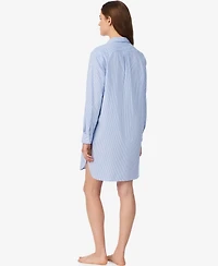 Lauren Ralph Women's Long-Sleeve Roll-Tab His Shirt Sleepshirt