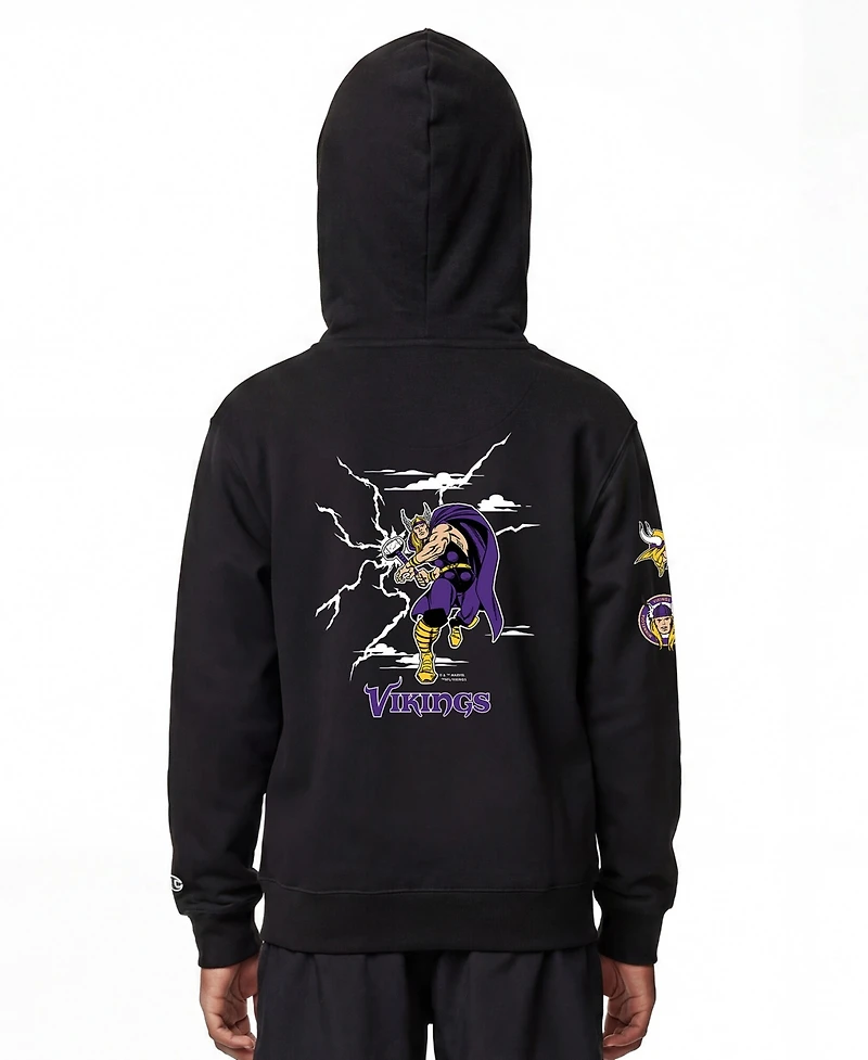 Champion Big Boys and Girls Black Minnesota Vikings Disney X Full-Zip Hoodie