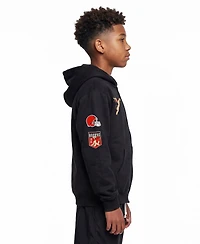 Champion Big Boys and Girls Black Cleveland Browns Disney X Full-Zip Hoodie