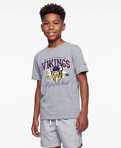 Champion Big Boys and Girls Heather Gray Minnesota Vikings Disney X T-Shirt