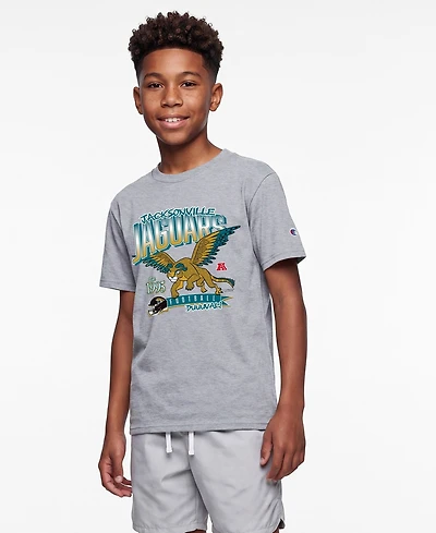 Champion Big Boys and Girls Heather Gray Jacksonville Jaguars Disney X Champion T-Shirt