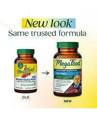 MegaFood Whole Body Multivitamin for Men for Immune Brain Heart and Muscle Health 60 Capsules