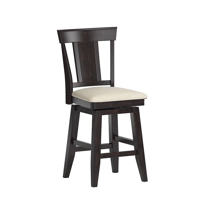 iNSPIRE Q Lea Panel Swivel Counter Stool With Linen Seat